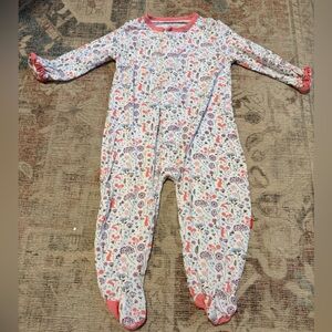 Magnetic Me Floral Footie in Pink and White